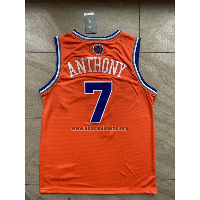 Camiseta New York Knicks Carmelo Anthony NO 7 Naranja